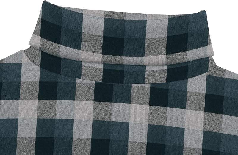 Men’s Classic Plaid Mock Turtleneck Slim Fit Knit Pullover Sweater