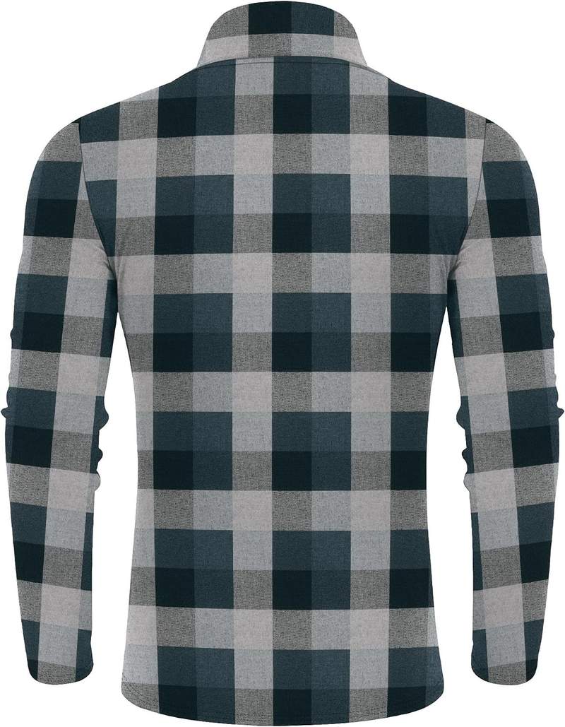 Men’s Classic Plaid Mock Turtleneck Slim Fit Knit Pullover Sweater