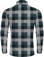 Men’s Classic Plaid Mock Turtleneck Slim Fit Knit Pullover Sweater