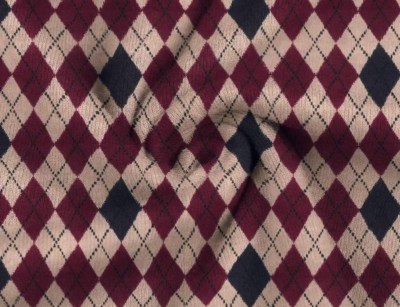 Men’s Plaid Diamond Check Slim Fit Turtleneck Sweater