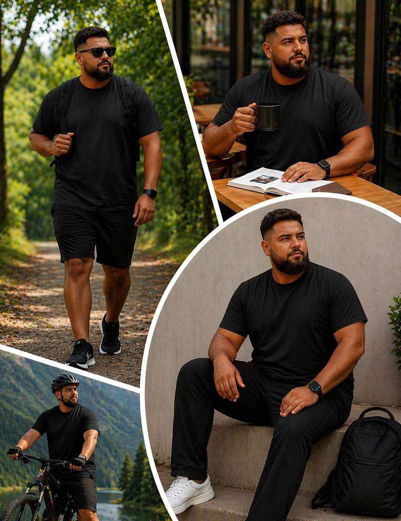 Big and Tall Men’s Short Sleeve Basic Crewneck Cotton T-Shirt