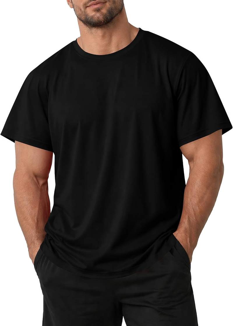 Big and Tall Men’s Short Sleeve Basic Crewneck Cotton T-Shirt