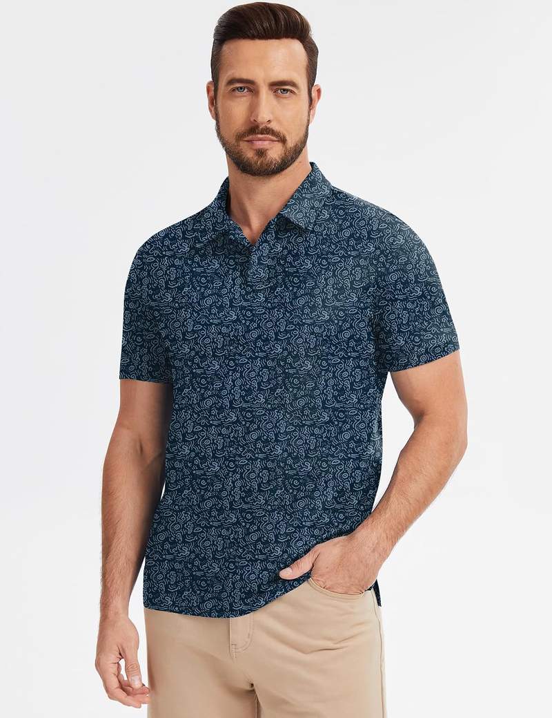 Men’s sleeve Moisture Wicking Performance Collared Polo Shirt