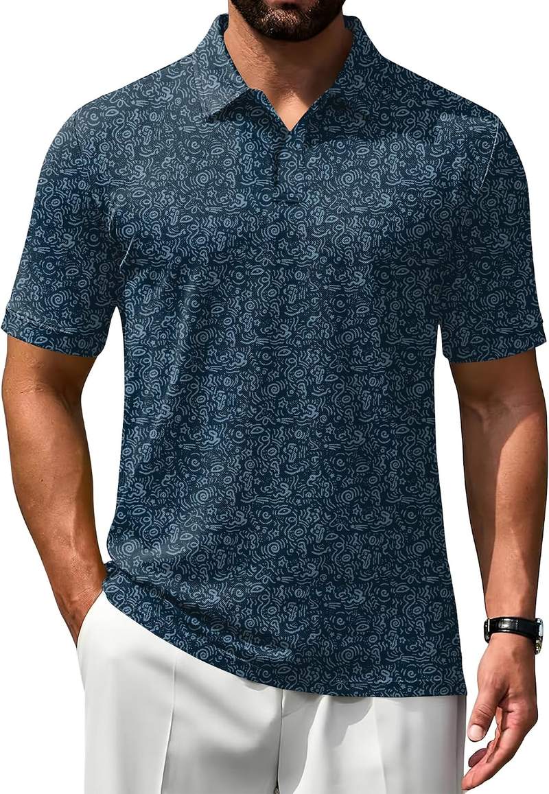 Men’s sleeve Moisture Wicking Performance Collared Polo Shirt