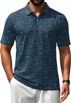 Men’s sleeve Moisture Wicking Performance Collared Polo Shirt